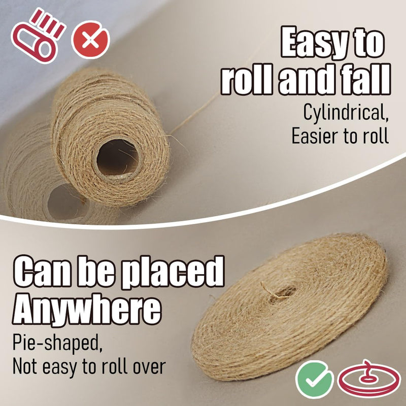 PerkHomy 600 Feet Natural Jute Twine Long Twine String for Crafts Gift Wrapping Packing Gardening Crochet Knitting Macrame Decor (Brown 600feet Flat) 2mm (1/12 In) Flat 600 Feet (182M)