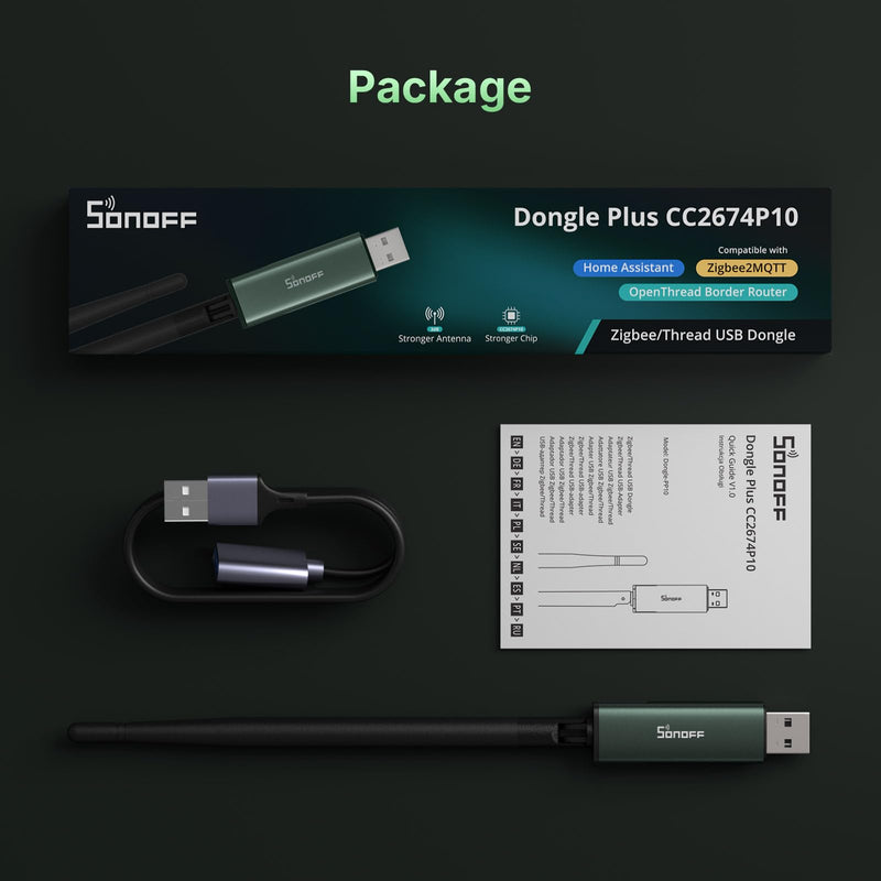 SONOFF Zigbee USB Dongle Plus CC2674P10(Dongle-PP10) | Zigbee Gateway & Thread Border Router with TI CC2674P10 Chip, Multi-Protocol Open Source ZHA in Home Assistant & Zigbee2MQTT