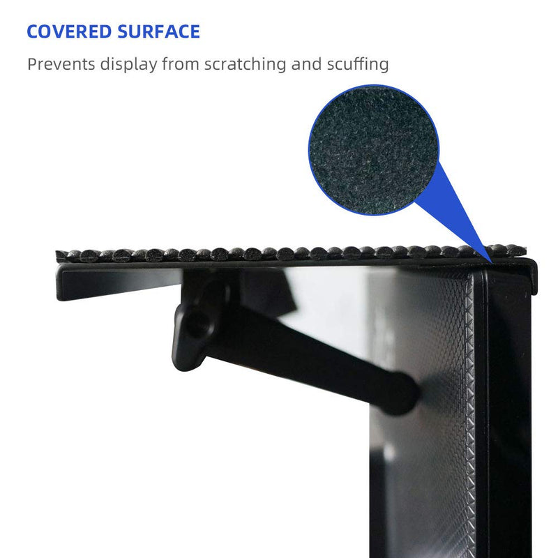 YOKEPO TV Top Shelf Mounting Bracket 8 Inch Flat Panel Mount Adjustable Mount on Monitors to Hold Cable Boxes, Apple TV, Camera, Streaming Devices, Media Boxes, Game Console and Home Decor, Black 1 Pack