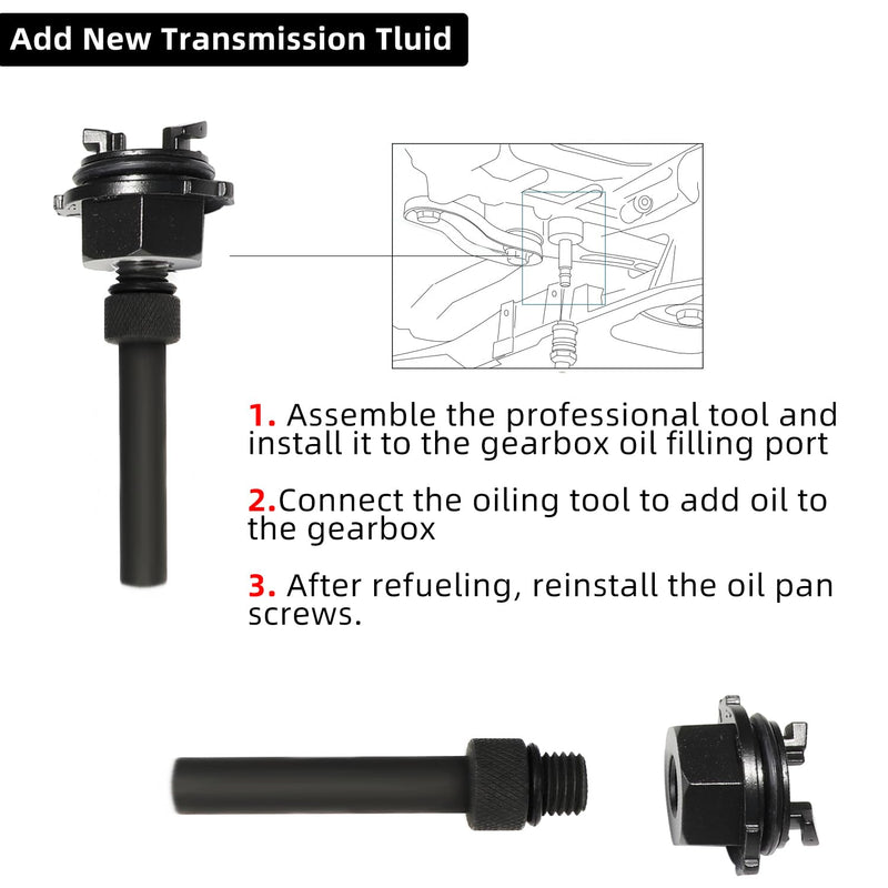 DPTOOL Metal Transmission Oil Filling Tool Compatible with Mercedes Benz 725.0 9-Speed Oil Change Transmission Oil Filler Tool Adapter Replace 725 589 00 90 00, 725 589 02 90 00