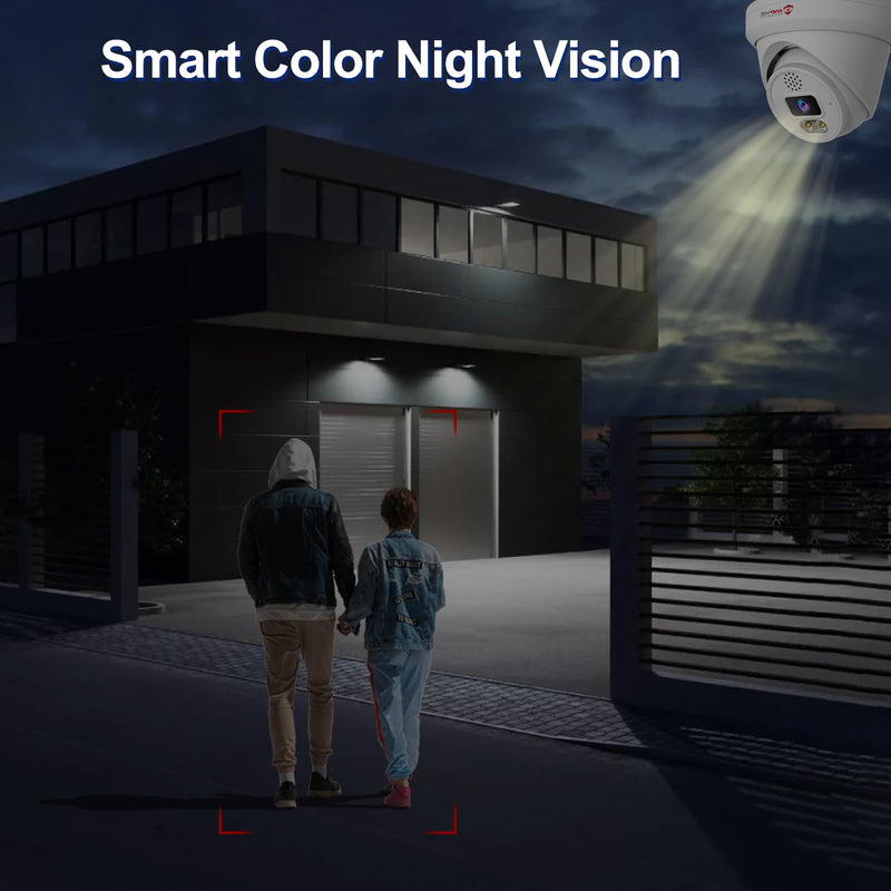 Anpviz 6MP PoE Camera, Turret 6MP UltraHD IP Camera Outdoor with Mic & Speaker, 100FT Smart Color Night Vision, PoE Security Cameras with AI Human Vehicle Detection, MicroSD Slot (U Series)