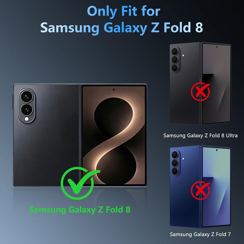 Hensinple Magnetic for Z Fold 8 Case,Samsung Galaxy Z Fold 8 Case[Fit for Mag-Safe ] Translucent Matte Military Grade Rugged Protection Shockproof Protective Hard Phone Case,Black Z Fold 8-Black Samsung Z Fold 8