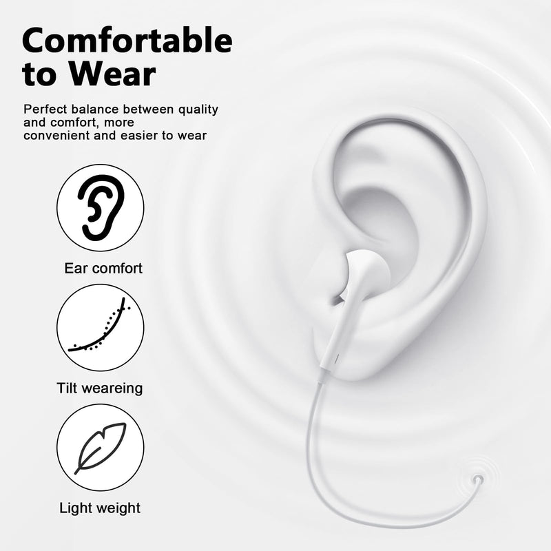 2 Pack [Apple MFi Certified] USB C Headphones Wired for iPhone 17 16 15 | Wired Earbuds with Microphone & Remote Control Noise Cancelling Type C Earphones for iPhone 17 16 15 Pro Max,iPad Pro,Galaxy CWhite