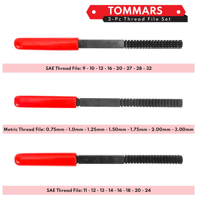 TOMMARS 3-Pc Thread Restorer File Set Thread Restoring Chaser Files