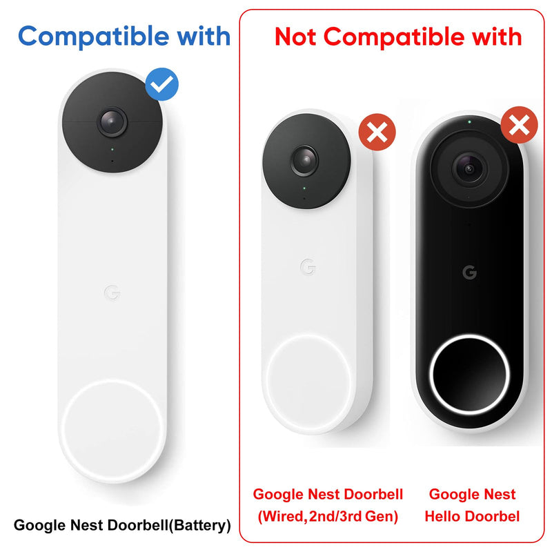 Vinyl Siding Mount for Google Nest Doorbell (Battery), Adjustable Angle Doorbell Wedge Corner Mounting Bracket Kit for Nest Doorbell, Solve Siding Tilt Problem (4" Standard Vinyl Siding Only)