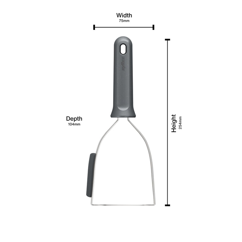 Zyliss Stainless Steel Potato Masher - Food Smasher for Potatoes, Avocados & More - Home Kitchen Essentials & Accessories - Manual Potato Masher Tool - Dishwasher-Safe Vegetable Masher - Grey New Grey