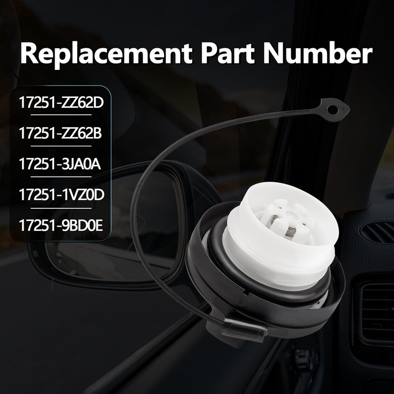 Gas Cap Fuel Tank Cap Compatible with Nissan Titan 2011-2021, Xterra 2011-2015, Armada 2011-2013, Pathfinder 2011-2012, NV1500/2500 2012-2020 Replaces 17251-ZZ62D 17251-ZZ62B