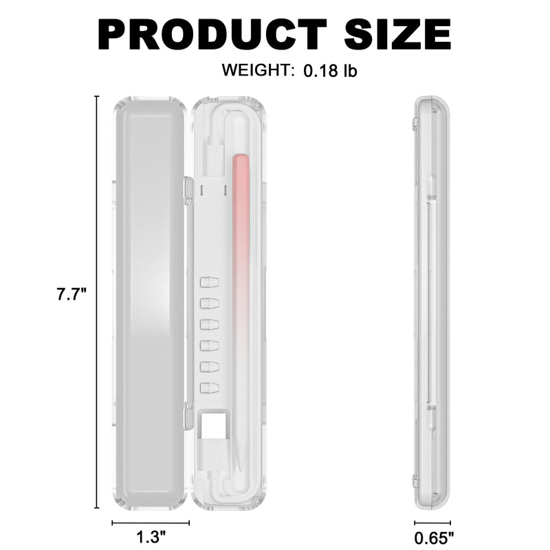 Pencil Case for Apple Pencil (USB-C)/1st Generation and 2nd Generation Case Holder,Pen Protective with Transparent Lid