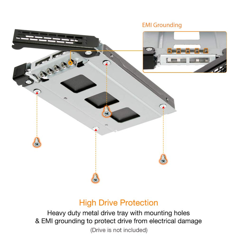 ICY DOCK Full Metal 2 Bay 2.5” SATA/SAS HDD & SSD Mobile Rack for External 3.5" Drive Bay | ToughArmor MB992SK-B