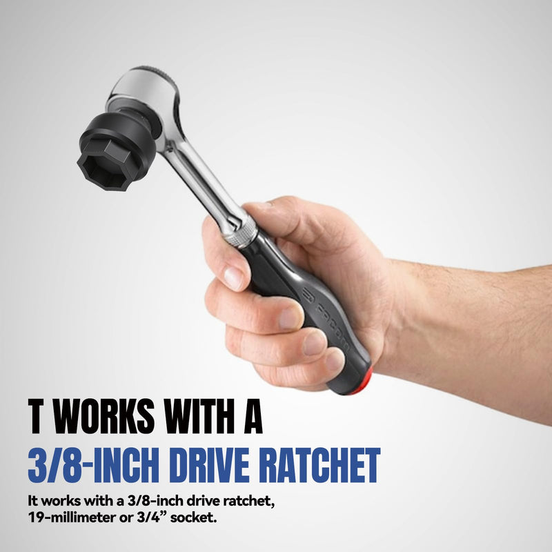 Drive Tool - Socket Compatible with EZ Dock Couplers,it Works with a 3/8-inch Drive Ratchet, 19-Millimeter or 3/4” socke