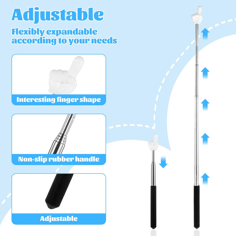 2 Pcs Finger Pointer Stick Teacher Pointer Sticks Finger Extendable Hand Pointers Classroom Pointers Fingers Classroom Hand Pointers Classrooms Supplies(Black)