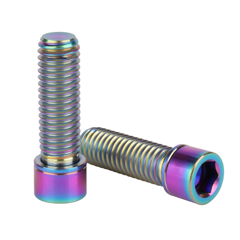 6Pcs Titanium M8 x 25mm Ti Bolt with Washer for Bicycle Stem Rainbow