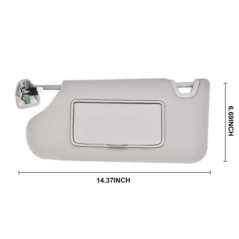 Nakuuly Left Driver Side Sun Visor Gray with Light, Without Sunroof Compatible with Nissan Altima 2013 2014 2015 2016 2017 2018 Replaces # 96401-3TA2A