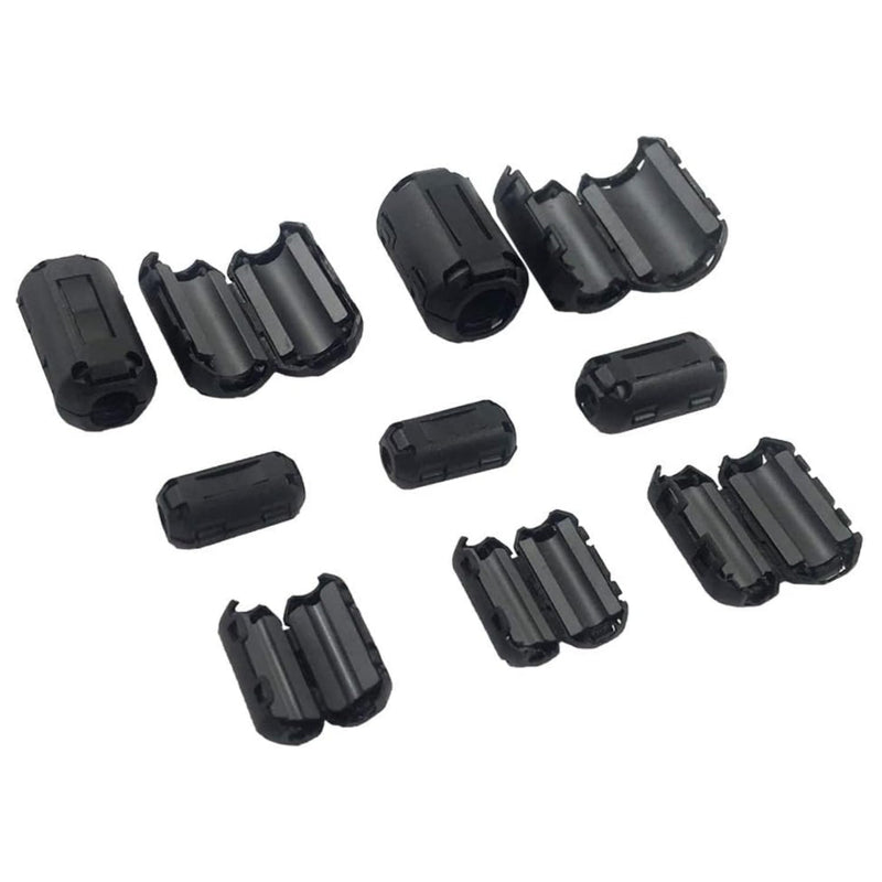 (Pack of 20pcs) Clip-on Ferrite Ring Core RFI EMI Noise Suppressor Cable Clip for 3mm/ 5mm/ 7mm/ 9mm/ 13mm Diameter Cable, Black