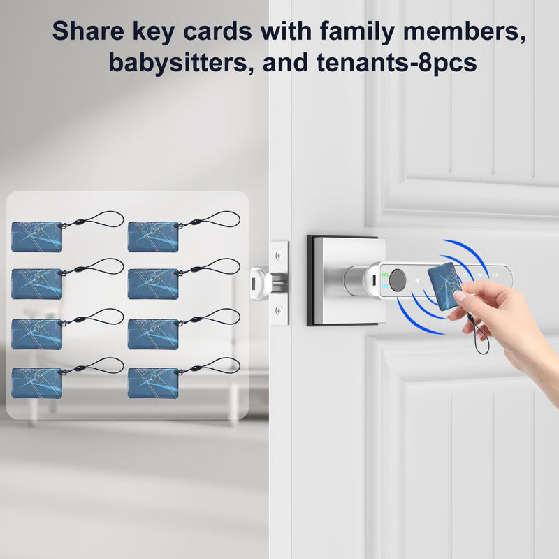 Foxgard IC Card Fob, RFID Key Fob,IC Cards for TTlock and Tuya Smart Lock,8 Pieces 8Pcs