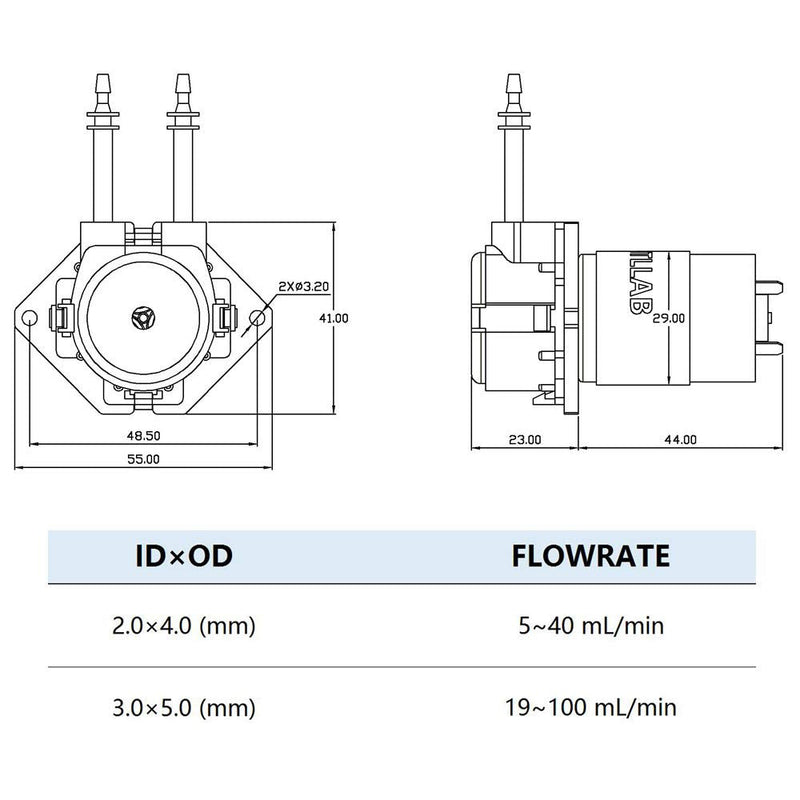 INTLLAB 4pcs/Pack 12V DC DIY Peristaltic Liquid Pump Dosing Pump for Aquarium Lab Analytical, Flow Rate 5~100 mL/min 5~100mL/min (Pack of 4)