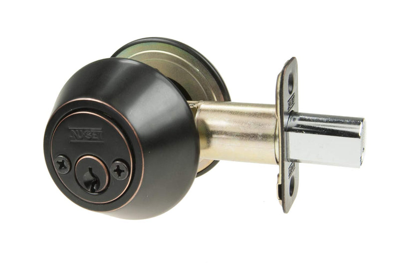 NU-SET Double Cylinder Deadbolt Keyed Alike Lock | Single Set Deadbolt Lock | Home Improvement & Door Hardware (Oil Rubbed Bronze)