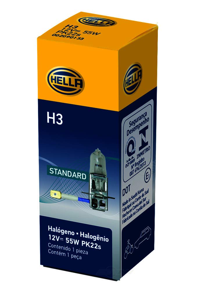 HELLA H3 Standard Halogen Bulb, 12 V, 55W Standard - 55W Single Box