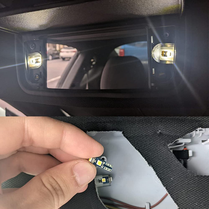BlyilyB 10-Pack T5 37 74 LED Bulb With Twist Lock Socket PC74 PC37 Dashboard Instrument Panel Gauge Cluster Light 10PCS White