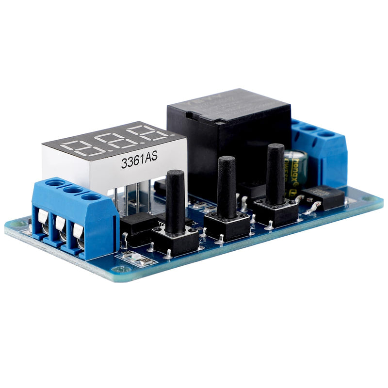DROK 12V Timer Relay, LED Display 4-Mode On-Off Automotive Time Delay Relay, Electric Delay Timer Switch 0.1s to 999min 1pcs