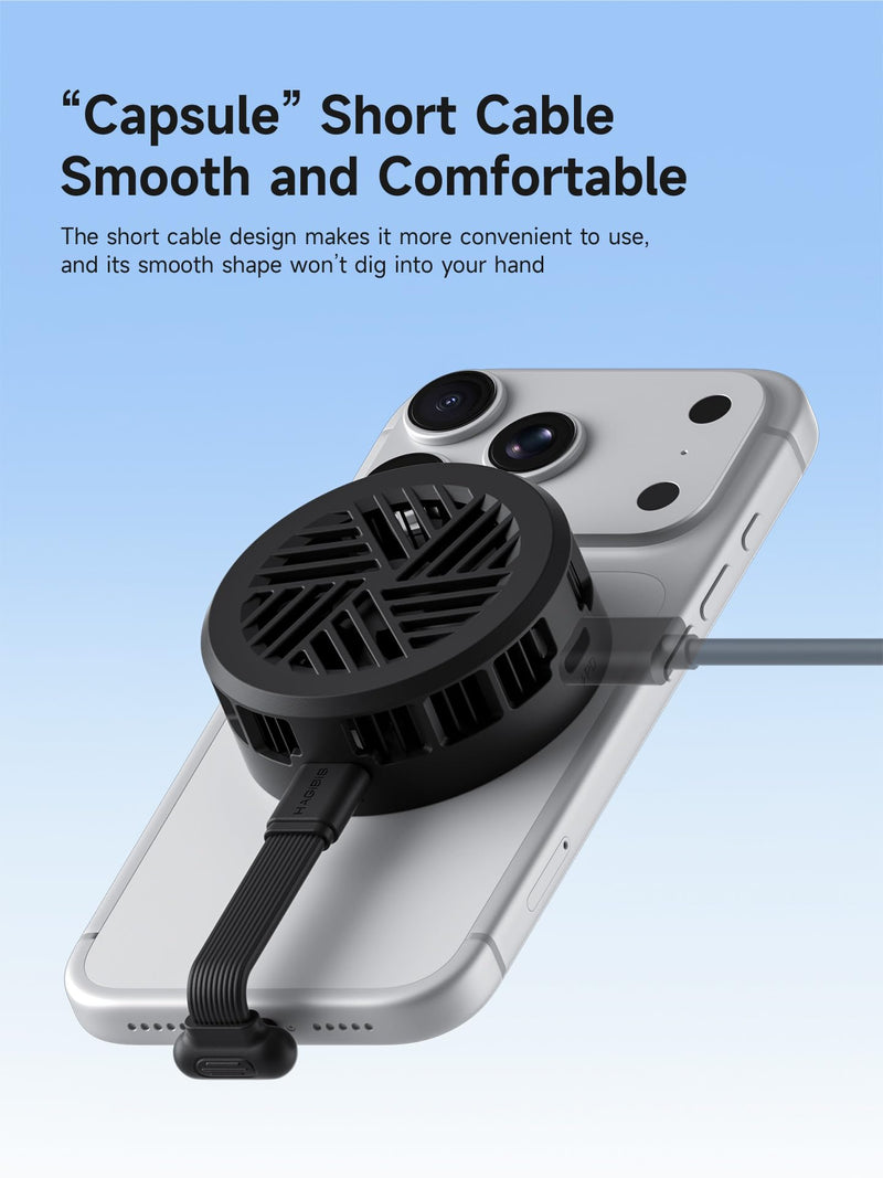 Hagibis Magnetic Cell Phone Cooler with 60W PD Fast Charging Port, Double-Sided Magnetic Semiconductor Cooling Fan, No Noise Phone Radiator for iPhone 17 16 15 Pro Max, Android, Tablet (Black) Black