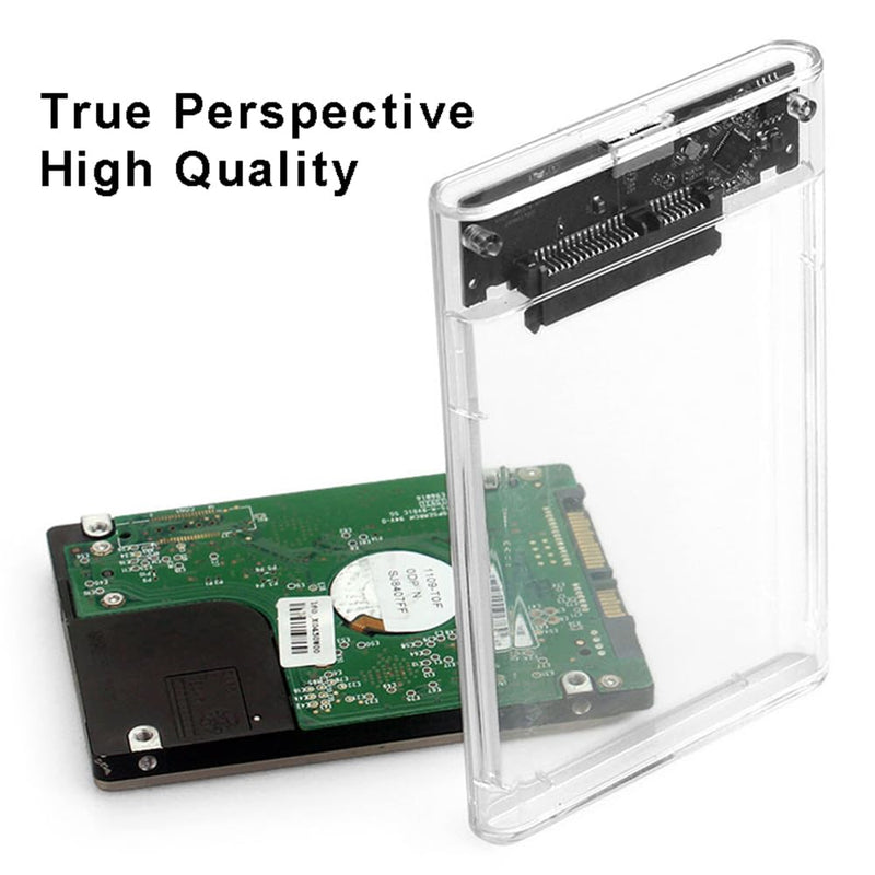 Transparent 2.5-inch Hard Drive Enclosure, USB 3.0/USB 3.1 to SATA III External Hard Drive case Adapter, SSD and HDD 9.5mm/7mm, Compatible with PS4, Xbox, PC, TV, and Laptop, Tool-Free Installation USB 3.1 Silver Adapter