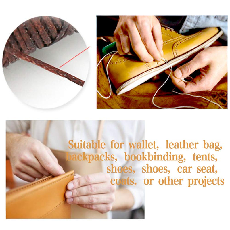 Stitching Hole Punch BUTUZE,4mm Silent Leather Hand Pliers with Leather Needle,Wooden Needle Case,Waxed Thread for Belts, Straps, Saddles, Shoes, Fabric, Leather DIY Black
