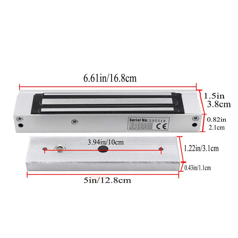 350Lbs(180KG) Holding Force Electromagnet Magnetic Electric Lock 12V Singe Door