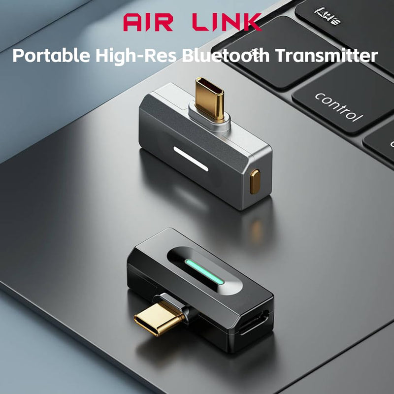 FiiO Air Link USB-C Bluetooth Transmitter with Qualcomm QCC5181 Chip, LDAC & aptX Lossless Audio, Bluetooth 6.0 Hi-Res Wireless Adapter with Multi-Function Button, APP & Web Control Black