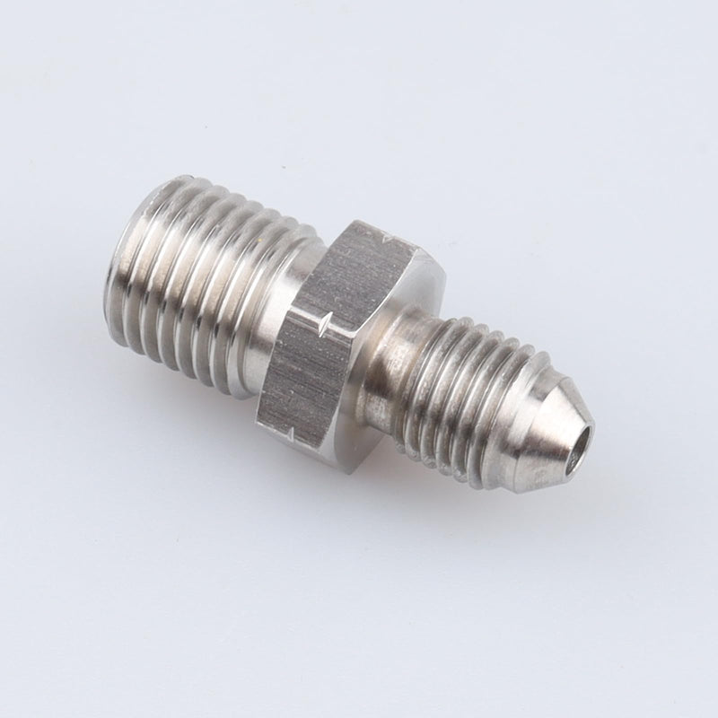 -3 AN Male Flare to M12x1.25 Inverted Seat Straight Stainless Steel AN3 Male Thread Flare Brake Line Union Tube Hose Fitting Adapter 3AN to M12x1.25 an to metric inverted seat adapter
