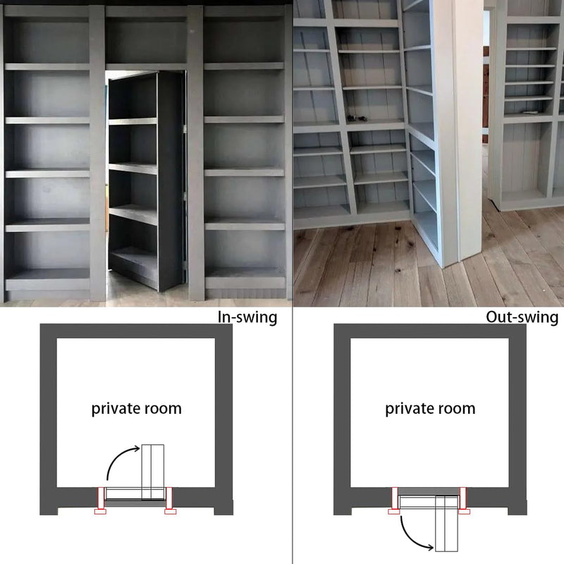 HOWHY Hidden Hinge Hardware for Heavy Duty Wood Doors & Bookcase & Secret Doors, Maximum Load 330lb, Side Mounting