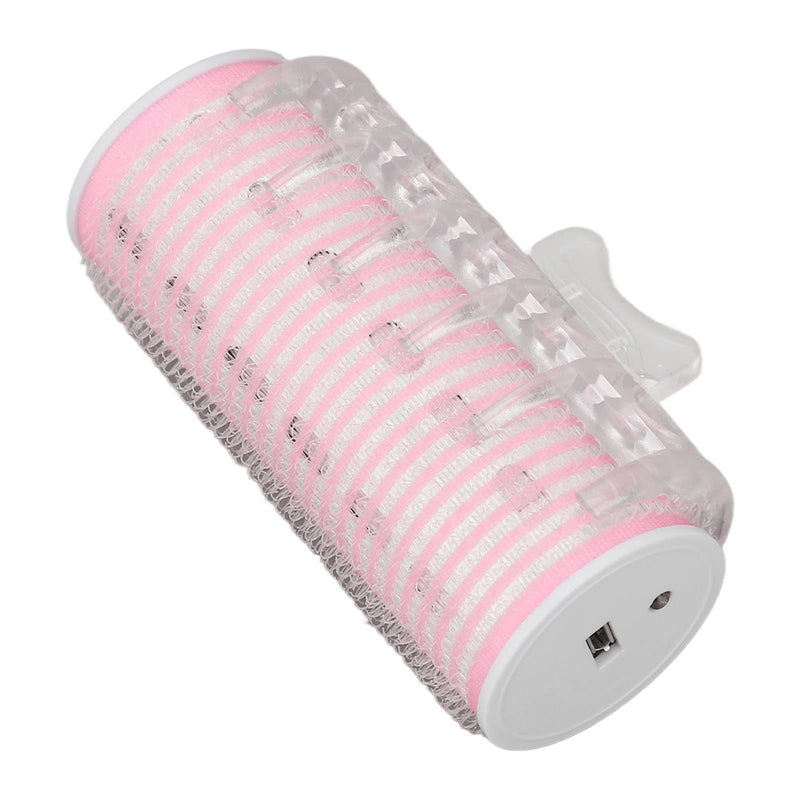Heated Hair Roller, Fashionable Intelligent Electric Heated Roller Curling with Clip Pink for Curly Bangs Hair Inside Button Curls Pink
