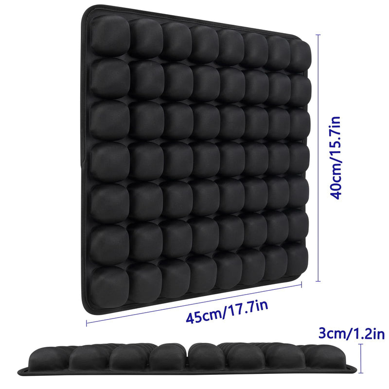 [AUSTRALIA] - SUNFICON Air Cushion Inflatable Chair Air Seat Cushion Car Portable Breathable Comfort Cushion Office Wheelchair Pad Orthopedics Pain Pressure Relief Cushion Camping Seat Mat 18 x 16 x1 in Black