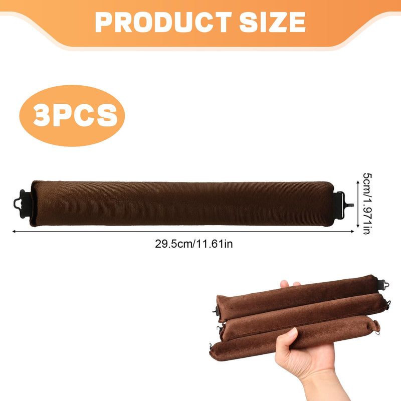 Heatless Curlers 3 Pcs Overnight Blowout Rods Hair Curlers to Sleep, Velvet Hair Rollers for Long Short Hair Volume Women Styling Tools Brown