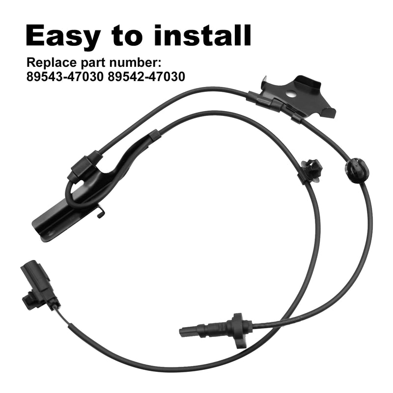 ABS Wheel Speed Sensor 89543-47030 89542-47030, Front Left/Right Location, Replacement for Toyota Prius 2010-2015 Lexus CT200h 2011-2017(1 Pair)