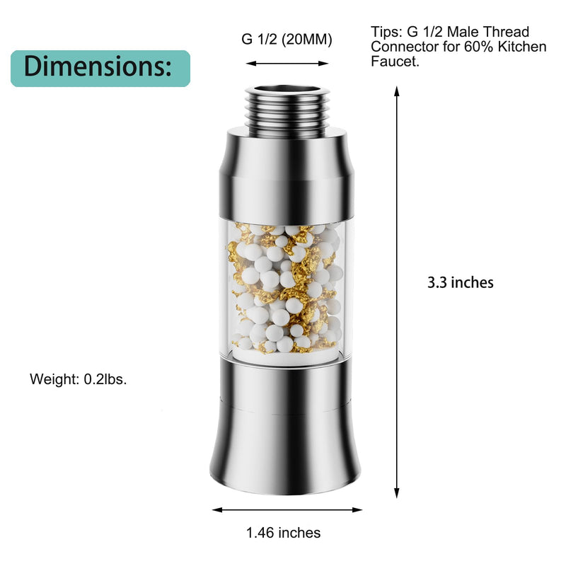 Metal Kitchen Faucet Head Replacement with Filter - Pull Down Spray Head Water Filter for Sink - 2 Modes Sink Sprayer Replacement with 12 Nozzle Adapters - Anti-clogging Design Aerators-32