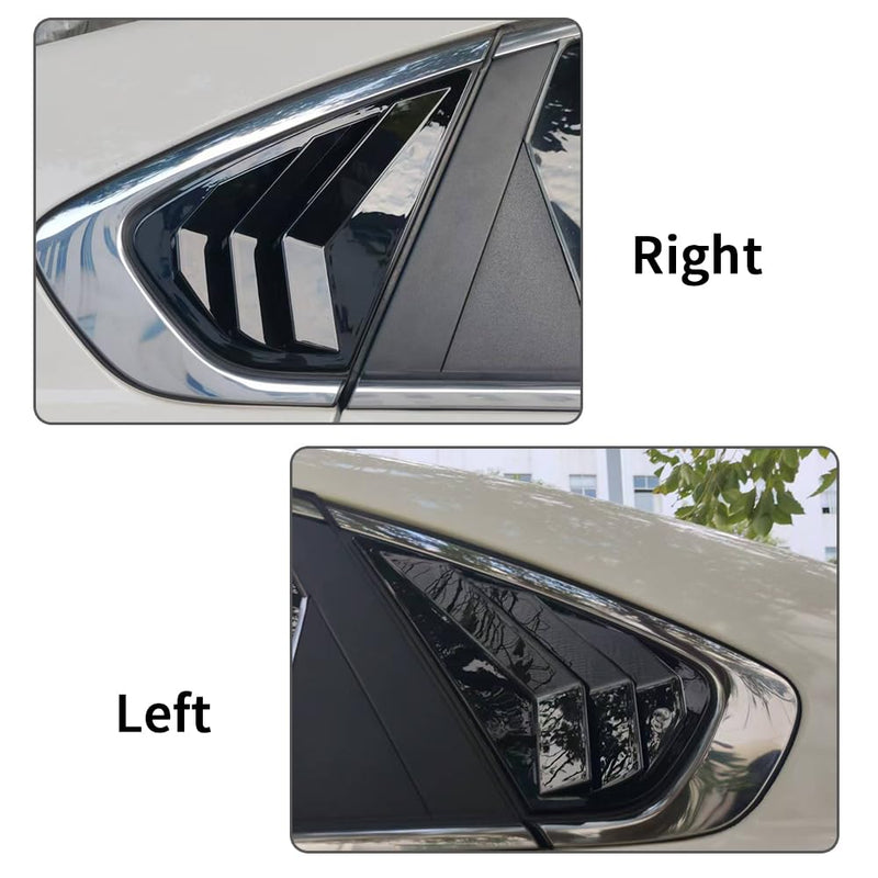 Window Louvers for Kia Forte Sedan 2019 2020 2021 2022 2023 2024 Rear Side Window Louvers Sport Style Blinds Cover Air Vent Shades Panel Auto Exterior ABS Decorate Accessories 2PCS/Set (Glossy Black) Glossy Black