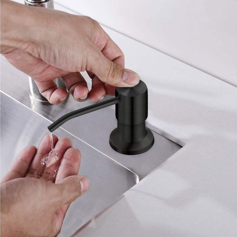Kitchen Sink Soap Dispenser, Under Sink Soap Dispenser Pump, Good Suction Pwer, 47" Extension Tube Connect to The Soap Contaner Directly, Say Goodbye to Frequent Refills (Black) Black