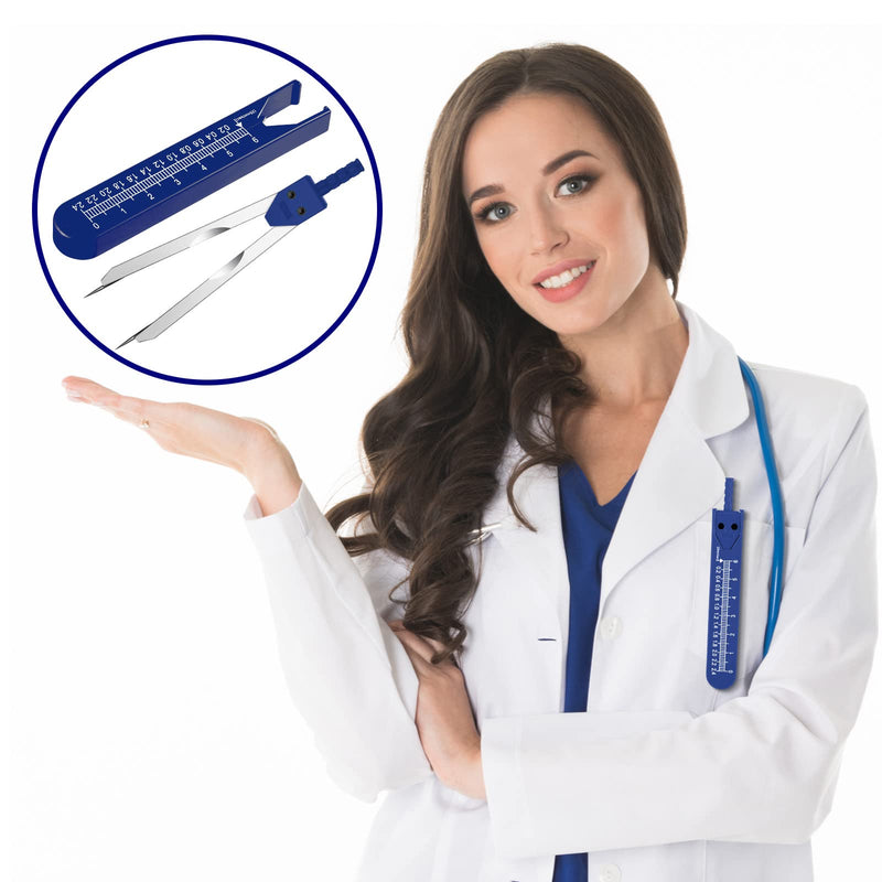 Frienda 2 Pieces EKG Caliper ECG Calipers Measuring Tool with Ruler Electrocardiogram Drafting Divider for Nursing (Black,Blue) Black, Blue