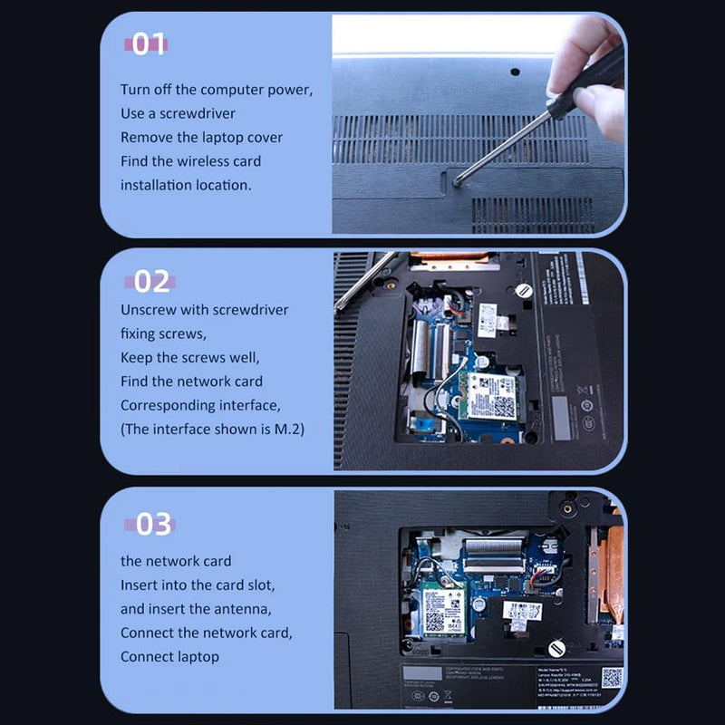 WiFi 7 Card BE200 M.2 Key E Tri-Band 6GHz/5GHz/2.4GHz Up to 5.8Gbps BT 5.4 Compatible with WiFi 7/6E/6/5 Routers for Windows 10/11 (Not Supported on AMD Motherboards)