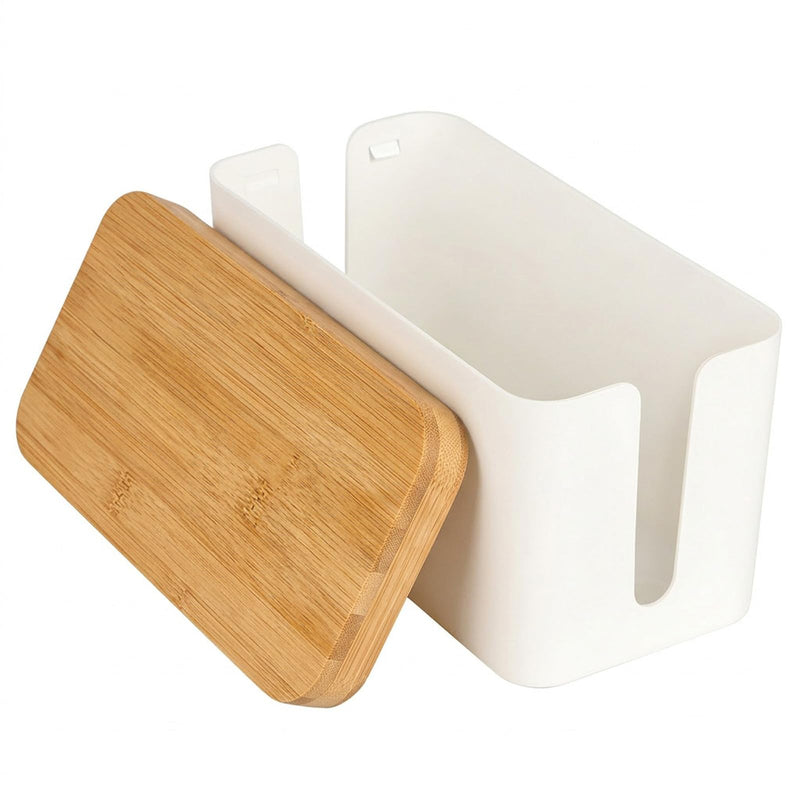 Cable Management Cord Cover Wire Hider Box Concealer Organizer Protector System for Home Theater Entertainment Center Office School (Wood White) Wood White
