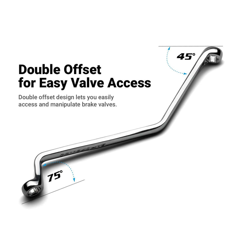  [AUSTRALIA] - Capri Tools Brake Bleeder Wrench Set, Angled Double Box End, 7 to 11 mm, 5-Piece, Metric 7 to 11 mm (5-Piece Set)