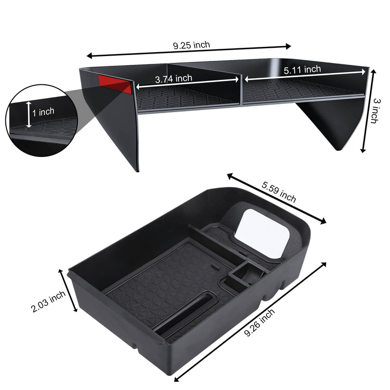 Upgraded Center Console Organizer Compatible with Toyota RAV4 2024 2023 2022 2021 2020 2019 Interior Accessories, Gear Shift Storage Tray Secondary Box Insert Divider - 2pcs