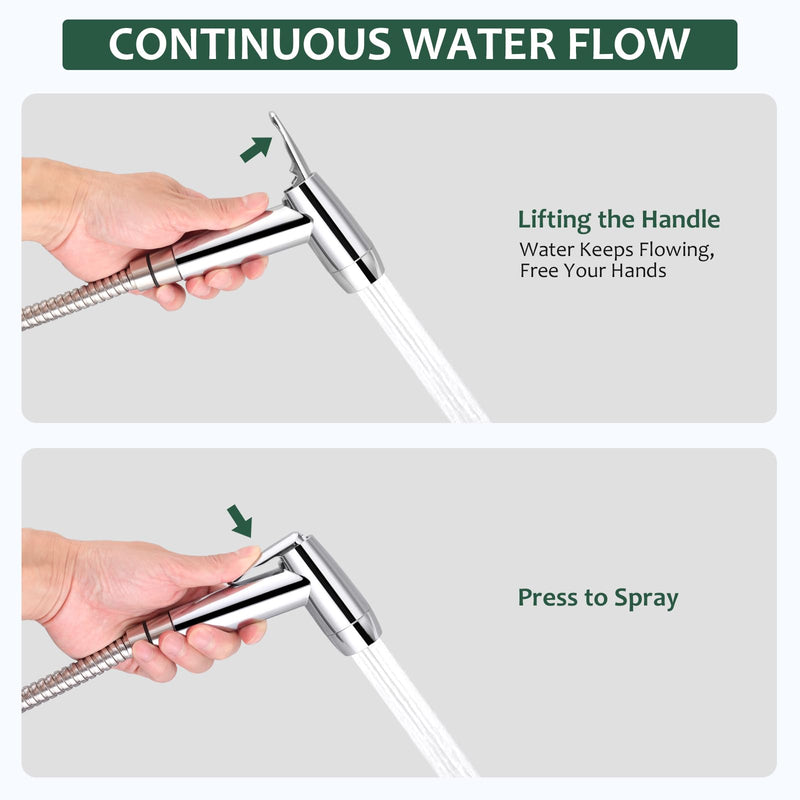 JiGiU Bidet Sprayer for Toilet Handheld Bidet Sprayer Set Toilet Faucet Sprayer Shower Shattaf Toilet Attachment Two Spray Mode with Hose Easy to Install for Feminine, Baby Cloth, Diaper, Pet or Car