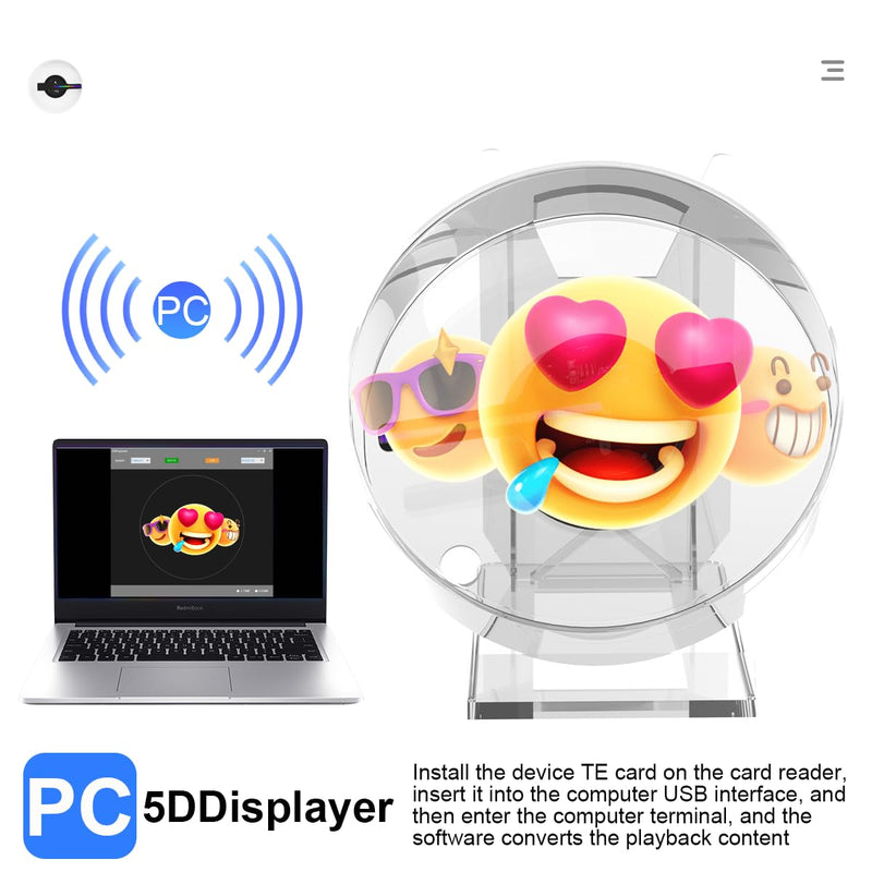 3D Hologram Fan, Magikeration 4.72 Inch 3D Holographic Fan Projector with Cover Picture Spinner for Halloween,Christmas,Thanksgiving,Easter,Parties (12cm, 4GB)