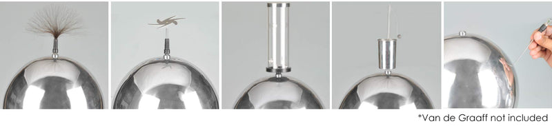 Eisco - Electrostatics Kit 7-Piece Set for Use with Van de Graaff and Wimshurst Machines for Static Charge Experiments