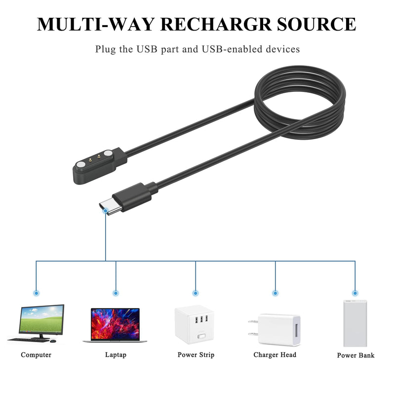 Mugust Gloryfit Smart Watch Charger, USB-C Magnetic Charging Cable for GloryFit T80 T70 T60 T50 P99 P98 Smart Watches