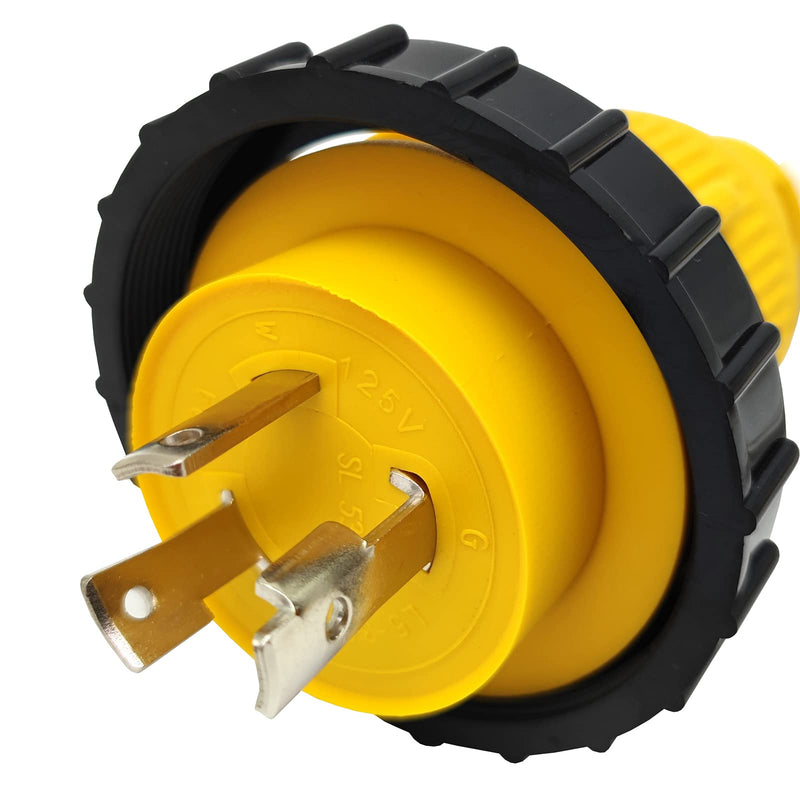 Parkworld 691975 RV Pigtail Shore power 30A Male L5-30P to 5-15R Female Dogbone Adapter Power Cord, Twist Lock L5-30 Plug to 5-15 Receptacle (1FT) 1FT