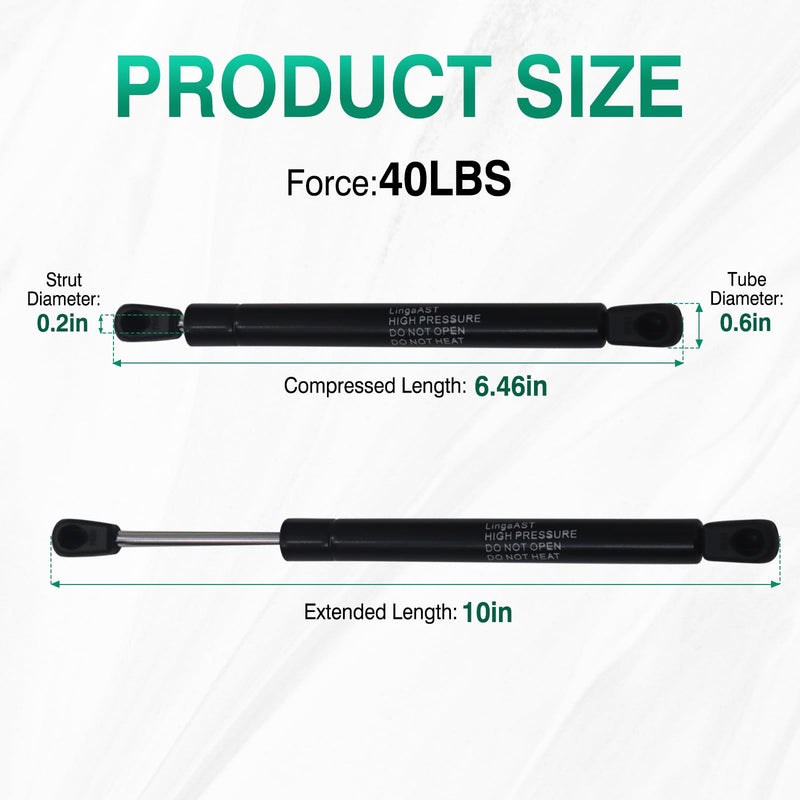 Gas Spring Prop Struts Shock Lift Supports 10 Inches 40lb with L Mount for TV Cabinet Hatch Trap Door RV Bed Floor Heavy Duty Box Lid Window (40lb, 10in)