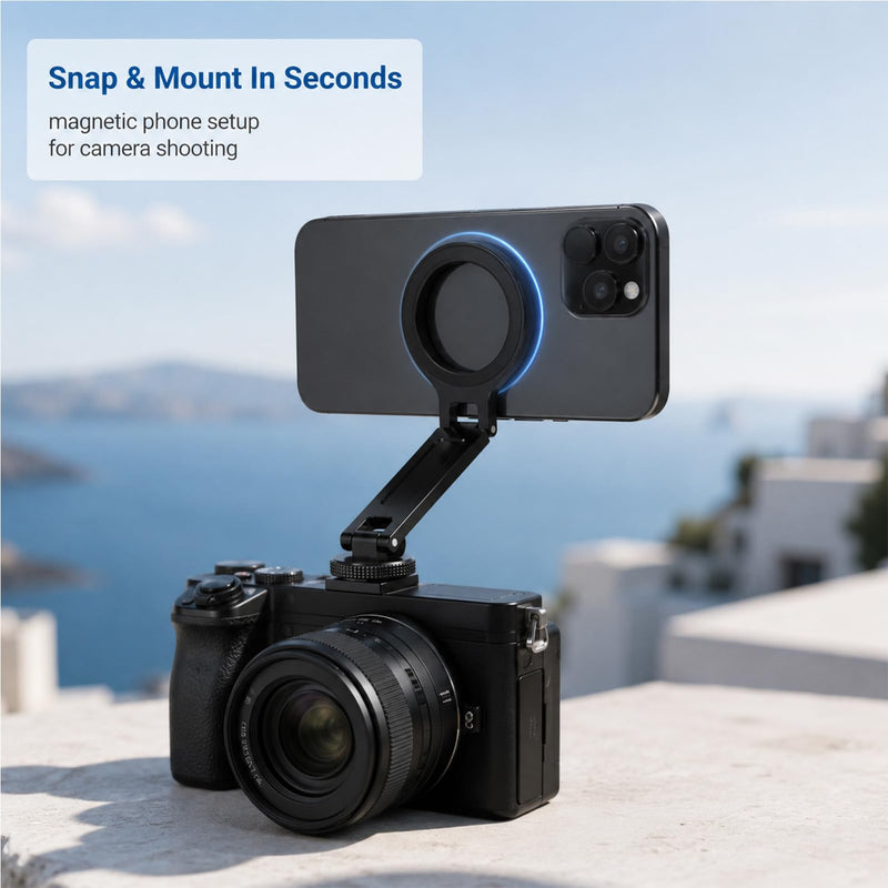 Magnetic Tripod Holder Mount Adapter for Magsafe,Adjustable Magnetic Phone Tripod Mount,Aluminum,Tripod Phone Mount,with 1/4” Screw for iPhone 12 13 14 15 16 Plus Pro Max All Series